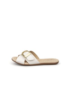 Sandalia Plana Marfil-Dorado Napa Floather Modare