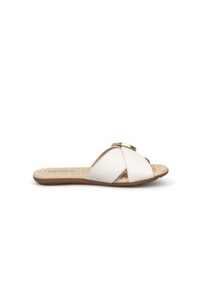 Sandalia Plana Marfil-Dorado Napa Floather Modare