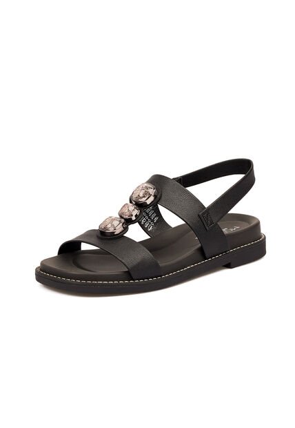 SANDALIA PLANA NEGRO CRISTAL MODARE