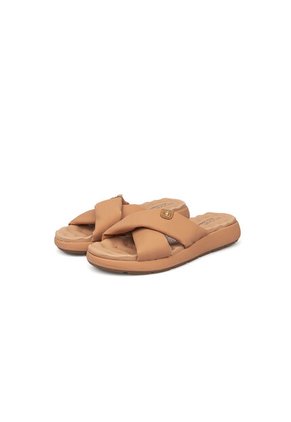Sandalia Plana Nobuck Nude-Camel Modare