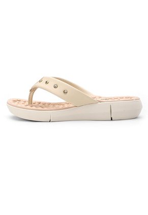 Sandalia Tacón Corrido Crema-Marfil-Dorado MODARE