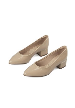 Tacón Bajo Beige Dorado Modare