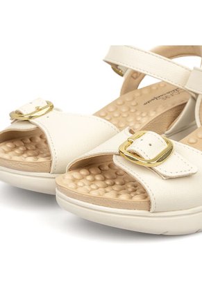 Sandalia Plana Marfil Napa Floather Modare