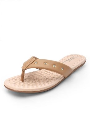 Sandalia Plana Café-Dorado MODARE