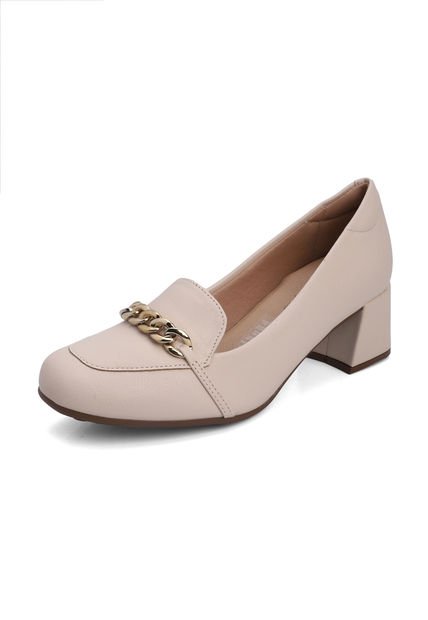 Tacón Medio Beige-Dorado MODARE