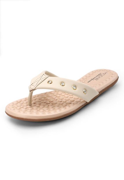 Sandalia Plana Crema-Dorado MODARE
