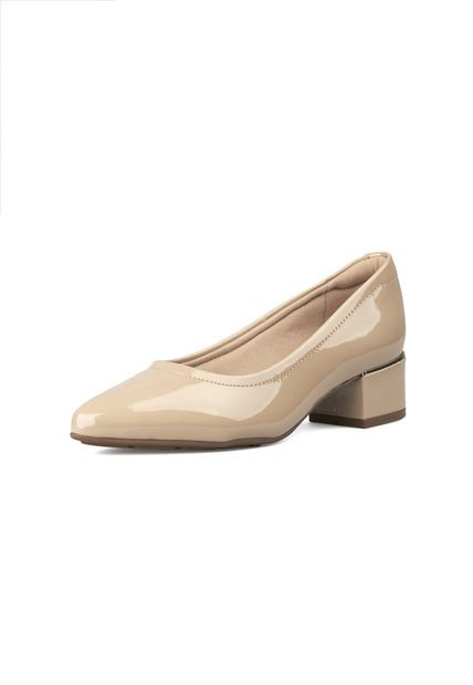 Tacón Bajo Beige Dorado Modare
