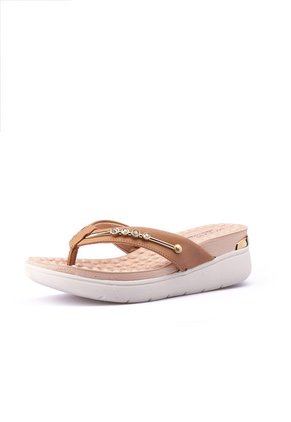 Sandalia Tacón Corrido Camel-Crema-Dorado MODARE