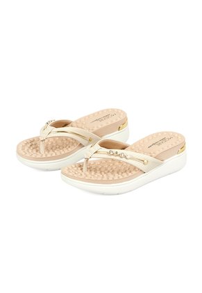 Sandalia Tacón Bajo Crema Modare Verano