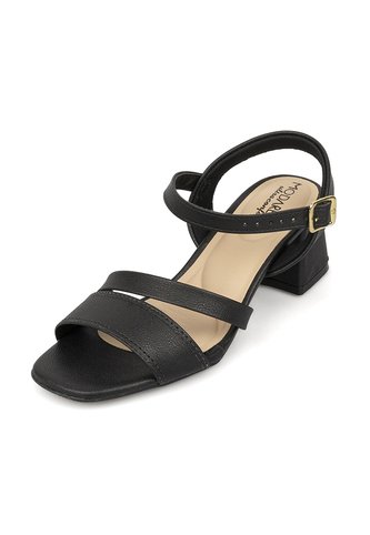 Sandalia Tacon Medio Cuadrado Negro Napa Floather Nature Modare MODARE