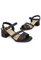 Sandalia Tacon Medio Cuadrado Negro Napa Floather Nature Modare de MODARE