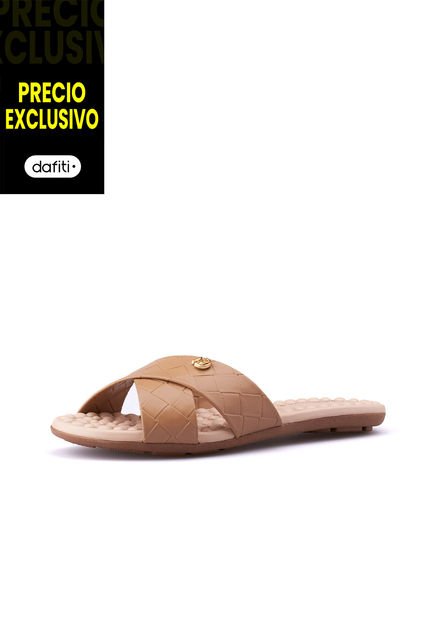 Sandalia Plana Camel Modare