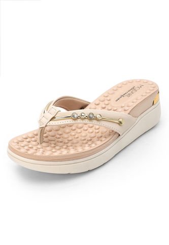 Sandalia Tacón Corrido Crema-Dorado MODARE MODARE