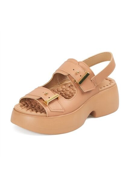 Sandalia Chunky Comfort Plataforma Nude Modare