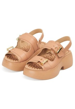 Sandalia Chunky Comfort Plataforma Nude Modare