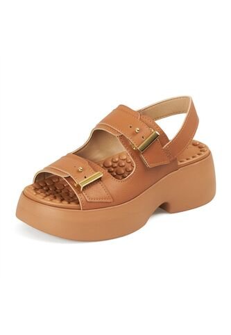 Sandalia Chunky Comfort Plataforma Cafe-Camel Modare MODARE