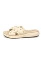 Sandalia Plana Nobuck Dorado Crema Modare de MODARE