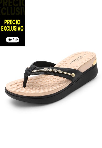 Sandalia Tacón Corrido Negro-Dorado MODARE