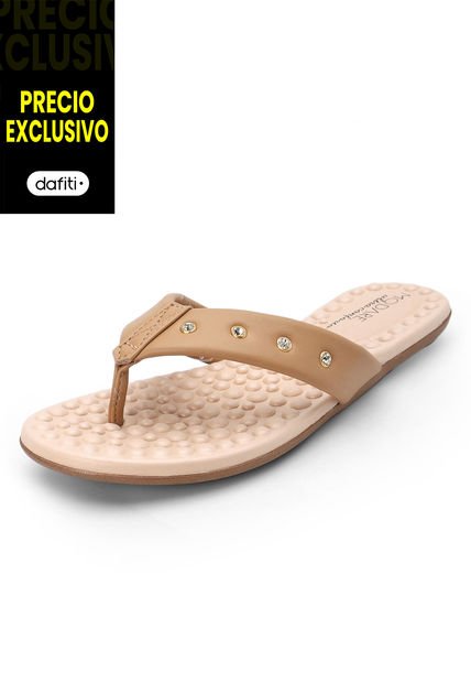 Sandalia Plana Café-Dorado MODARE