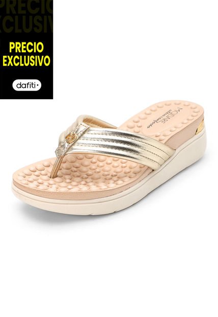 Sandalia Tacón Corrido Dorado-Marfil MODARE