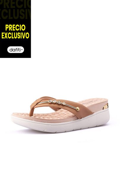 Sandalia Tacón Corrido Camel-Crema-Dorado MODARE