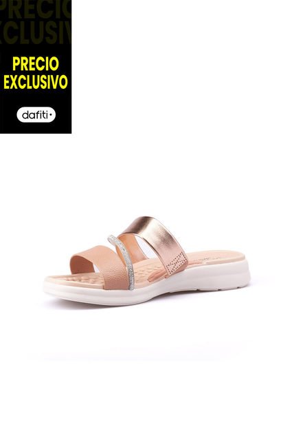 Sandalia Plana Nude Plateado Modare