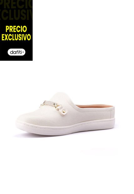Zapato Casual Zueco Marfil Dorado Modare