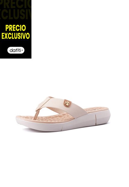Sandalia Tacón Corrido Crema-Dorado MODARE