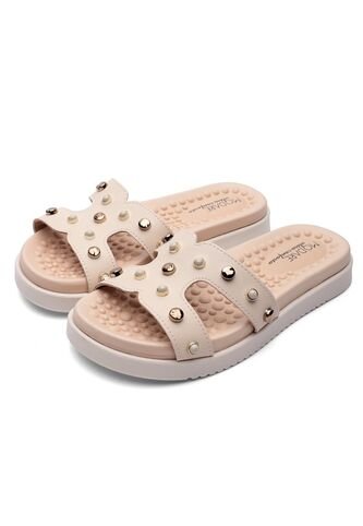 Sandalia Plana Slide Crema Modare MODARE
