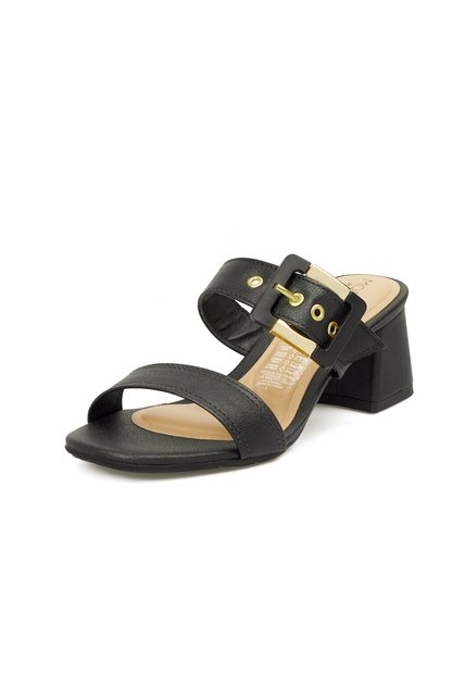 SANDALIA NAPA NEGRO DORADO MODARE