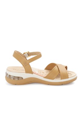 Sandalia Plana Camara Taupe - Dorado Modare