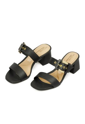 SANDALIA NAPA NEGRO DORADO MODARE