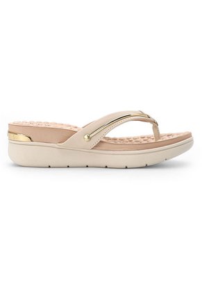 Sandalia Tacón Corrido Crema-Dorado MODARE