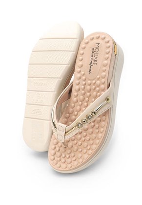 Sandalia Tacón Corrido Crema-Dorado MODARE