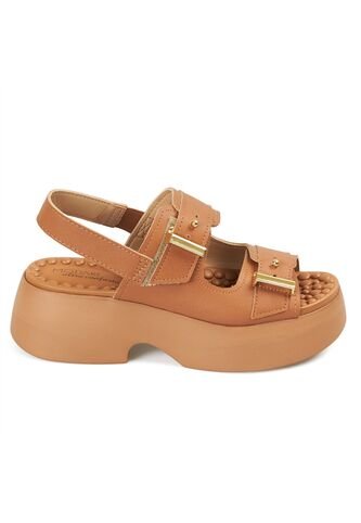 Sandalia Chunky Comfort Plataforma Cafe-Camel Modare MODARE