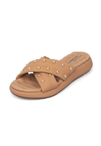 Sandalia Plana Nobuck Dorado Nude Modare MODARE