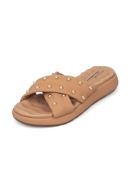 Sandalia Plana Nobuck Dorado Nude Modare