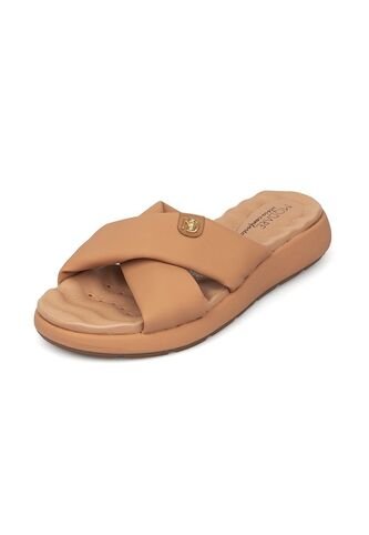 Sandalia Plana Nobuck Nude-Camel Modare MODARE