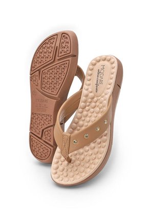 Sandalia Tacón Corrido Café-Dorado MODARE