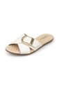 Sandalia Plana Marfil-Dorado Napa Floather Modare de MODARE