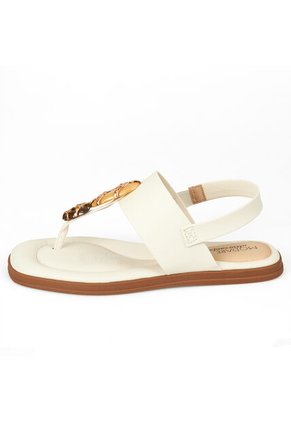 Sandalia Plana Confort Biege Modare