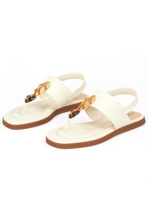 Sandalia Plana Confort Biege Modare