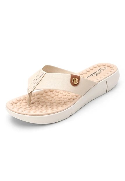 Sandalia Tacón Bajo Crema Blanco Modare Verano