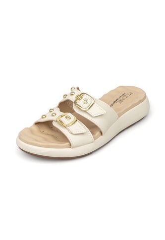 Sandalia Plana Marfil -Dorado Modare MODARE