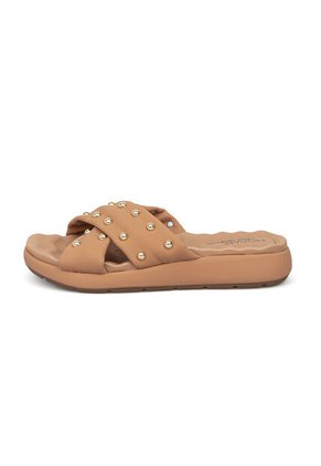 Sandalia Plana Nobuck Dorado Nude Modare