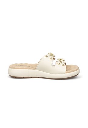 Sandalia Plana Marfil -Dorado Modare