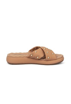 Sandalia Plana Nobuck Dorado Nude Modare