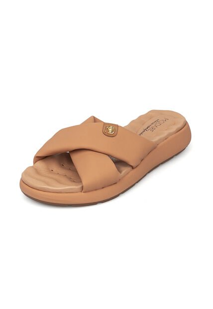 Sandalia Plana Nobuck Nude-Camel Modare