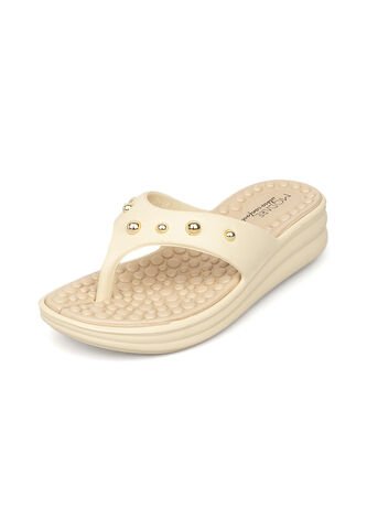 Sandalia Plana Tres Puntadas Crema Modare MODARE