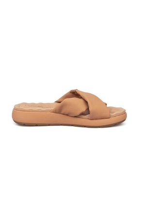 Sandalia Plana Nobuck Nude-Camel Modare